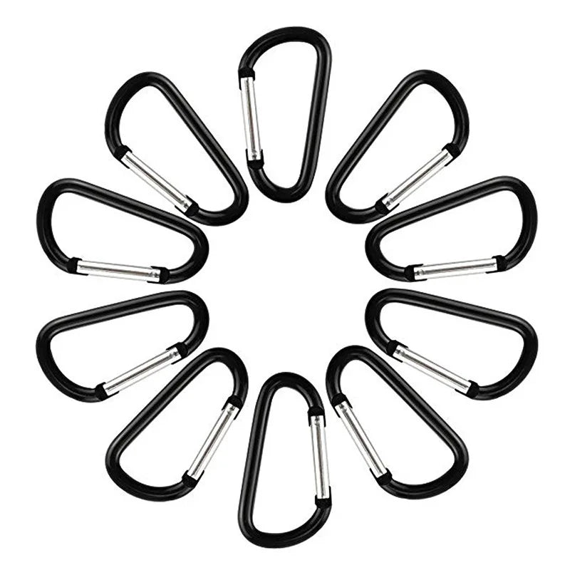 5PCS Outdoor Carabiner D-shaped Bold Metal Travel Kit Camping Aluminum Survival Gear Mountaineering Hooks