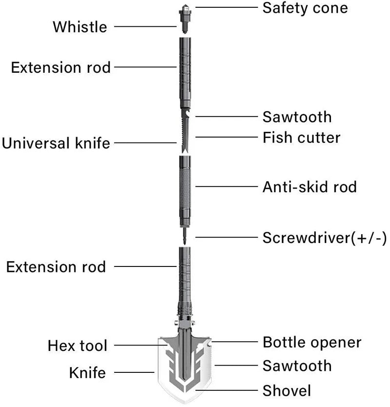 Military-Style Tactical Shovel