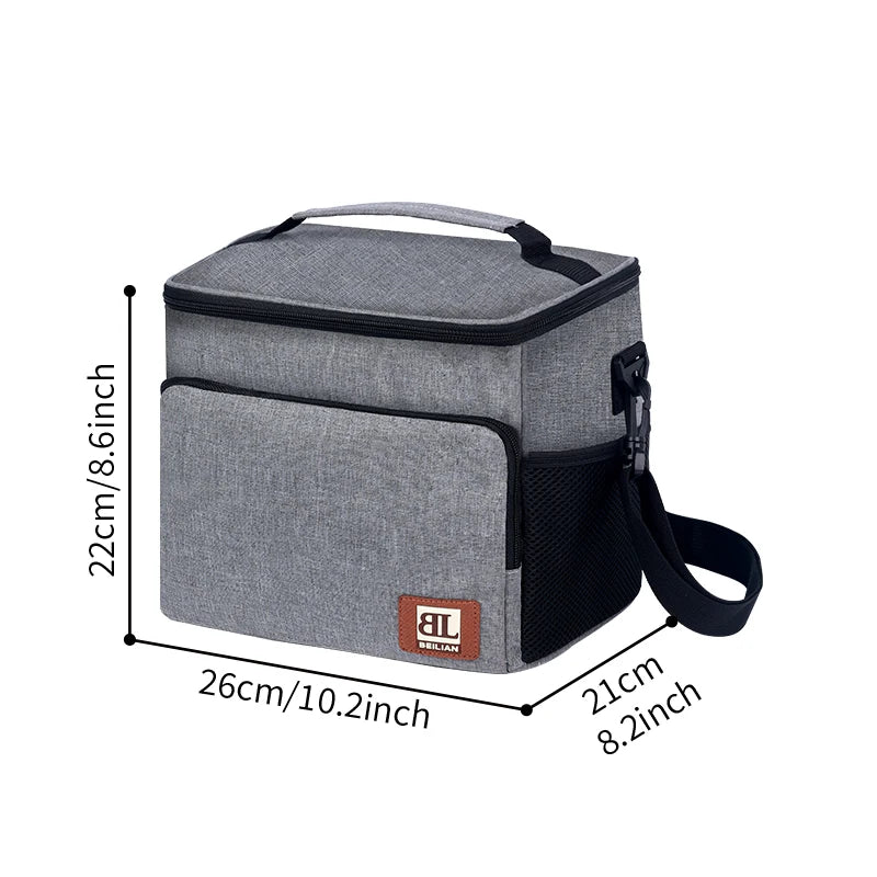 Wholesale Ready Stock Insulated Black Camping Cooler Bag Thermal Polyester Food Picnic Lunch Bag with Adjustable Shoulder Strap