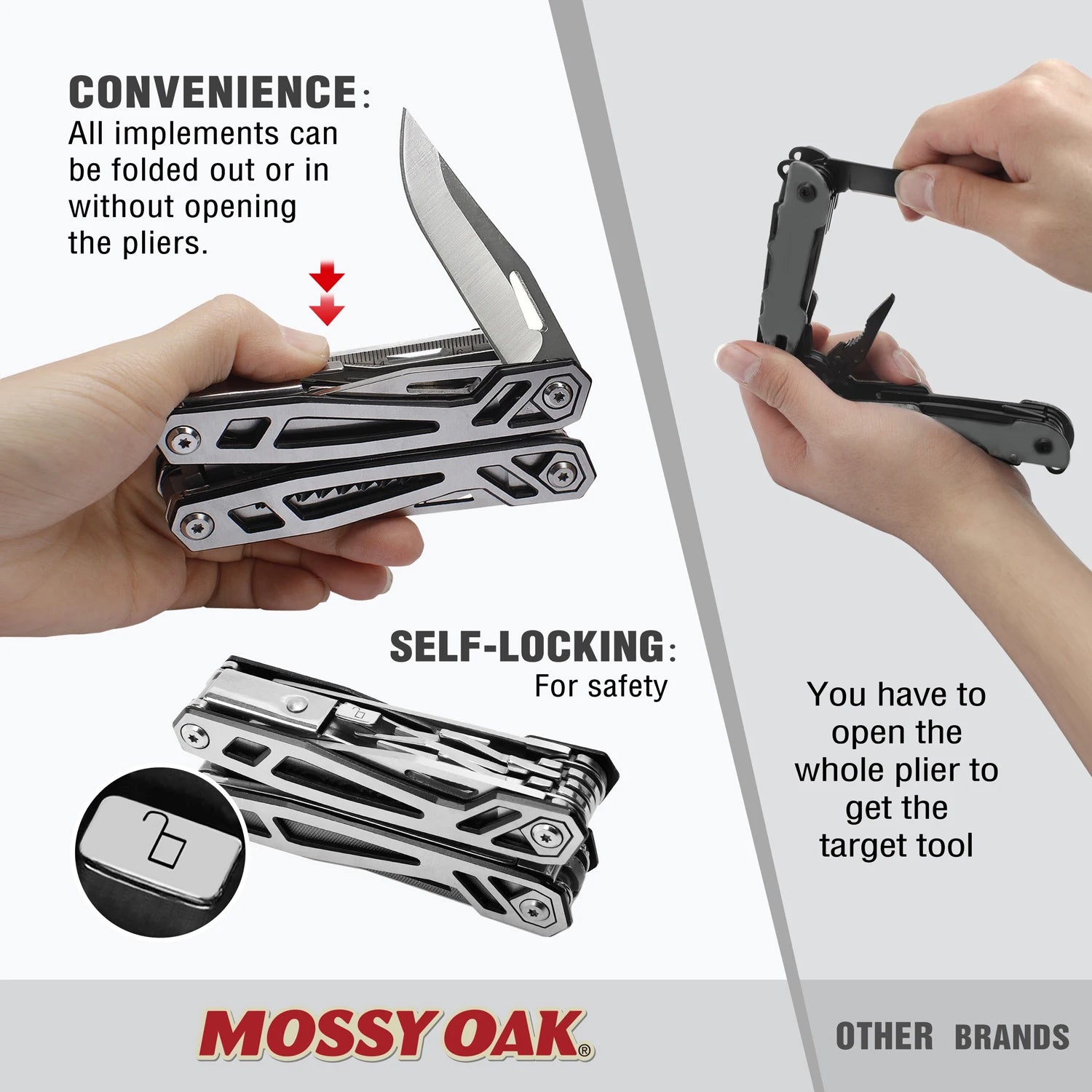 21 in 1 Multi Function Pliers Stainless Steel Portable Pocket Knife with Sheath for Outdoors Survival Camping