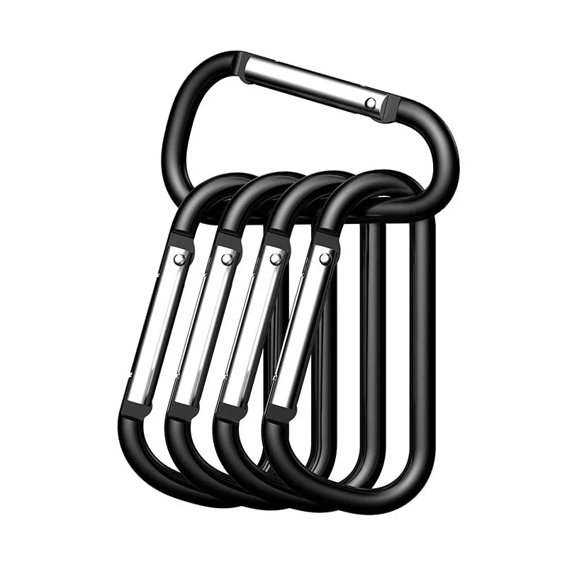 5PCS Outdoor Carabiner D-shaped Bold Metal Travel Kit Camping Aluminum Survival Gear Mountaineering Hooks