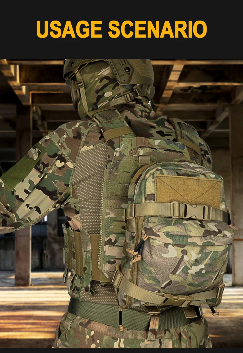 Mini Hydration Bag Outdoor Tactical Backpack Water Bladder Carrier Zipper Pouch Outdoor Hunting Bag 1000D Nylon Outdoor Sports