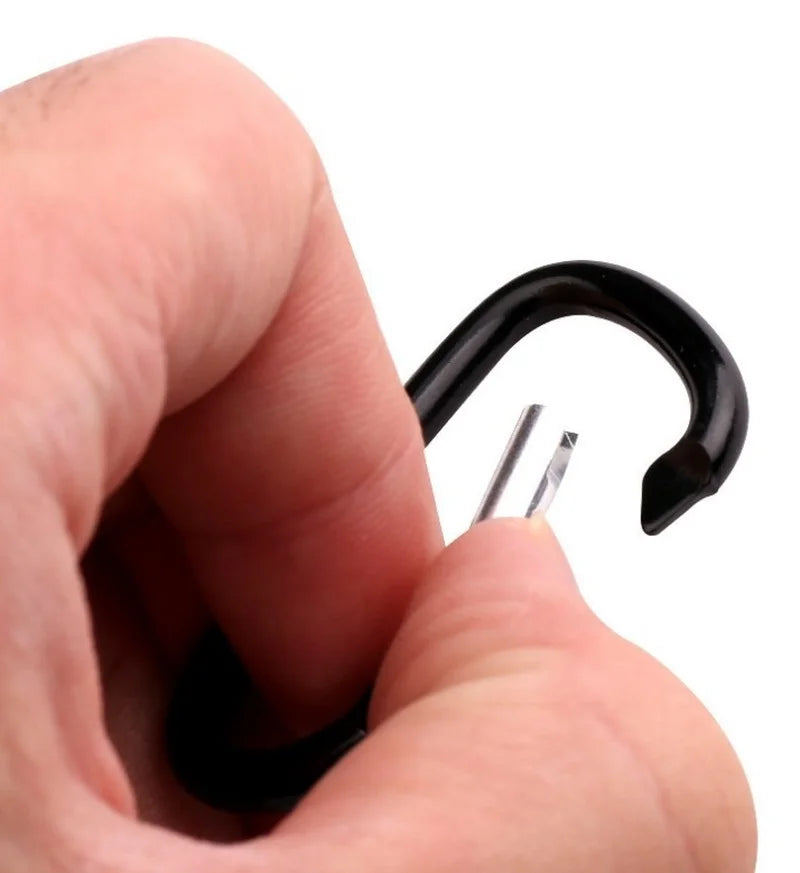 5PCS Outdoor Carabiner D-shaped Bold Metal Travel Kit Camping Aluminum Survival Gear Mountaineering Hooks