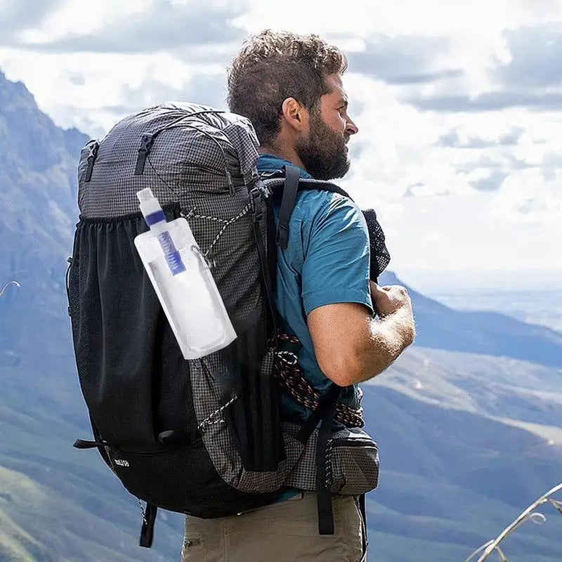 Collapsible Water Bottle with Integrated 0.01 Micron Filter