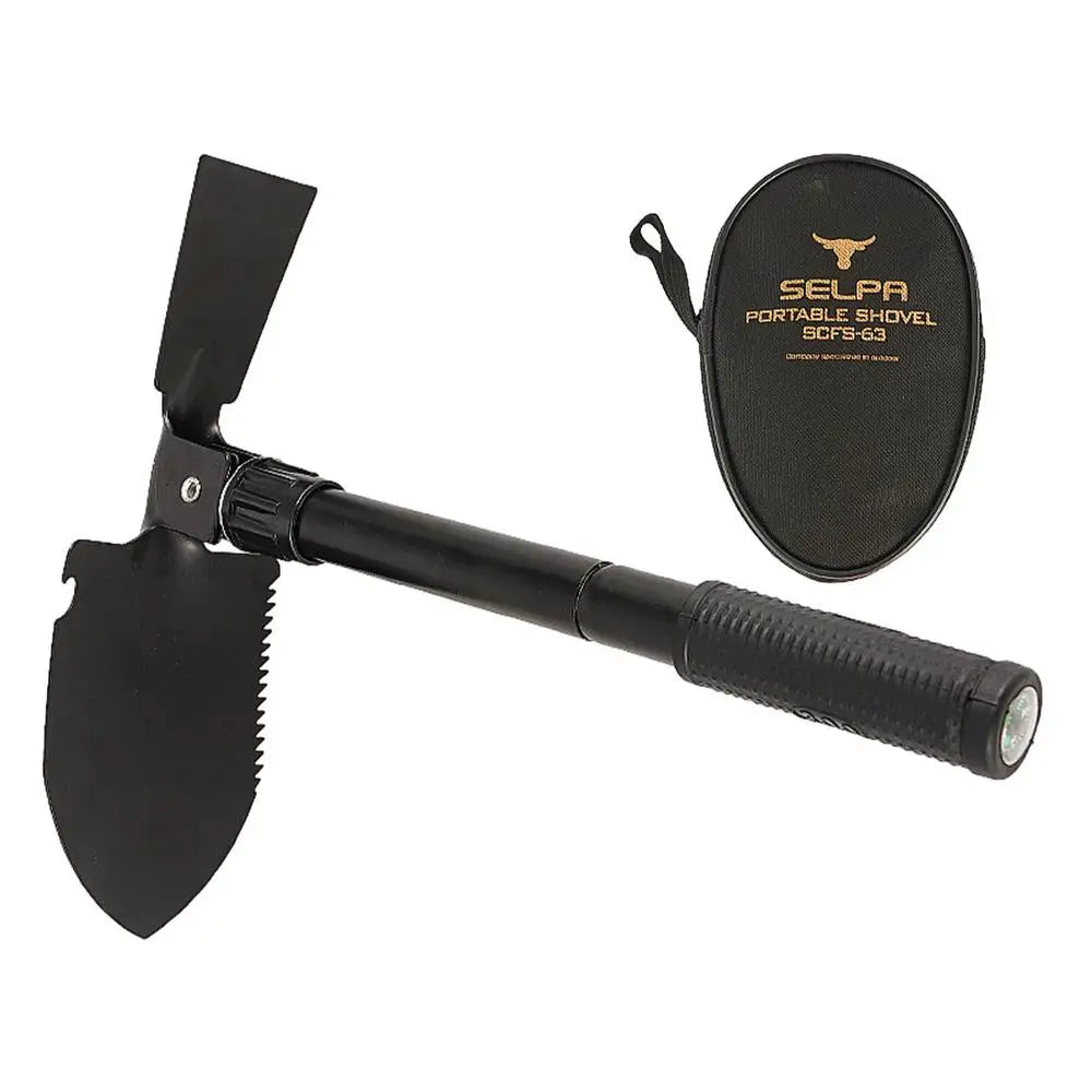 Tri-Fold Trenching Tool with Serrated Edge