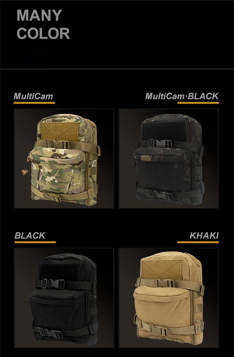 Mini Hydration Bag Outdoor Tactical Backpack Water Bladder Carrier Zipper Pouch Outdoor Hunting Bag 1000D Nylon Outdoor Sports