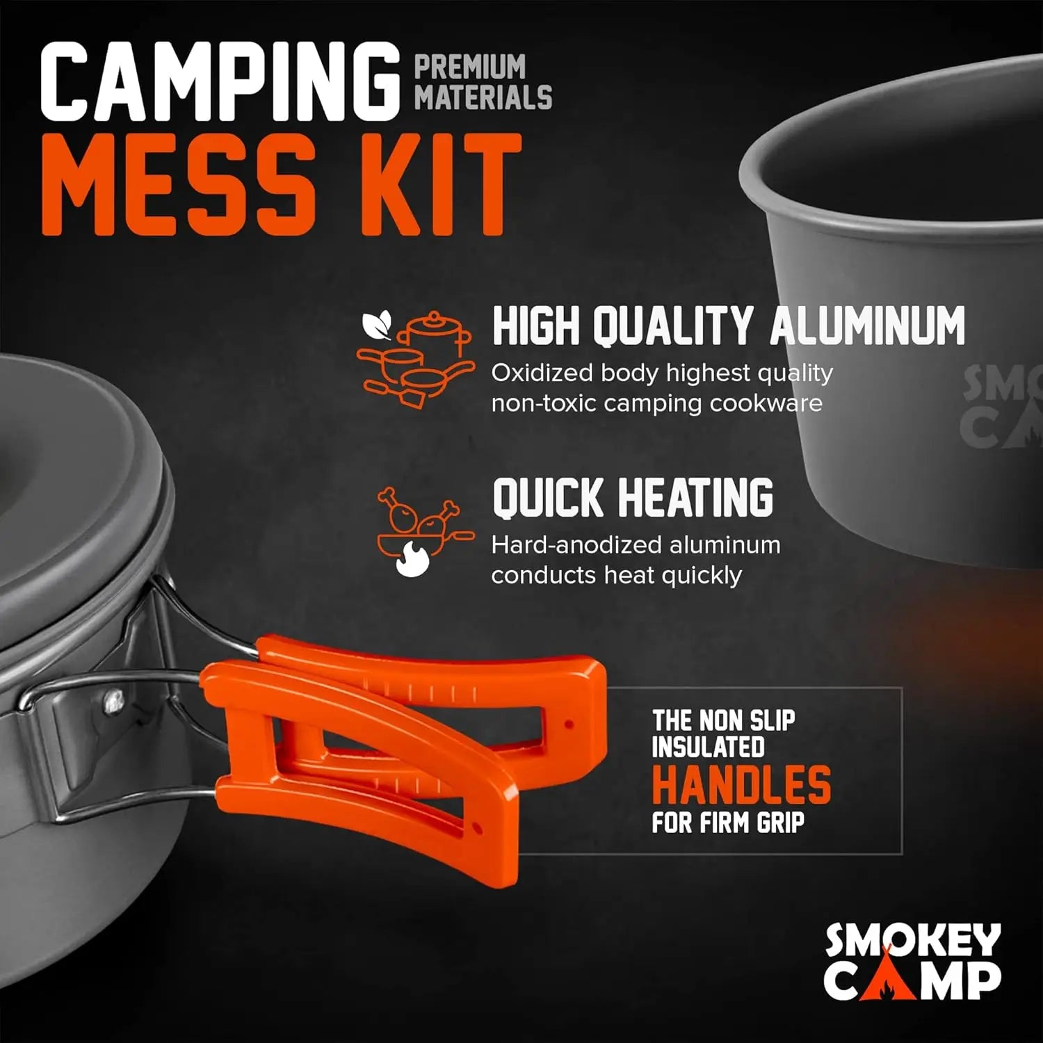15+ Piece Camping Cookware & Stove Set