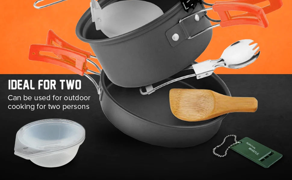 15+ Piece Camping Cookware & Stove Set