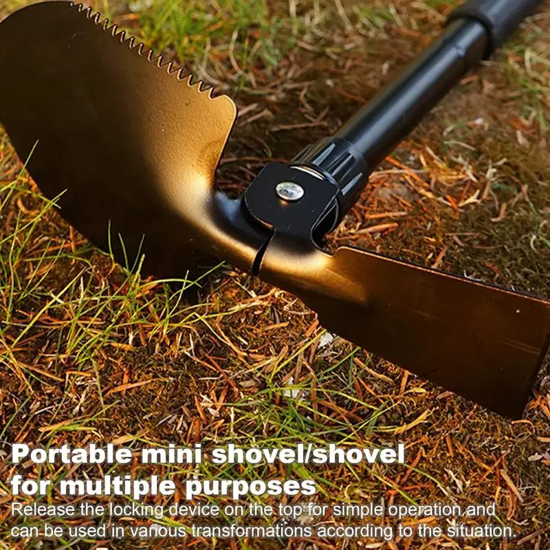 Tri-Fold Trenching Tool with Serrated Edge