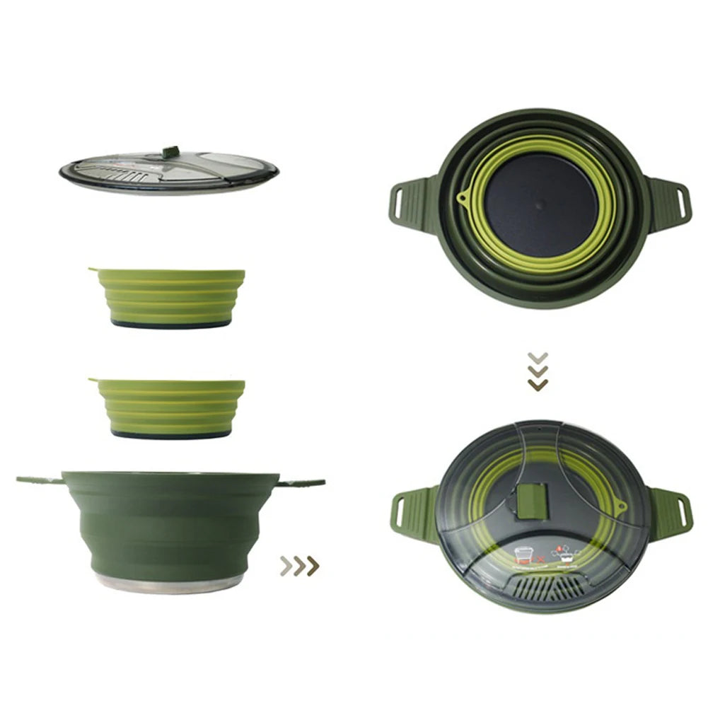 Collapsible Silicone Camping Cookware Set