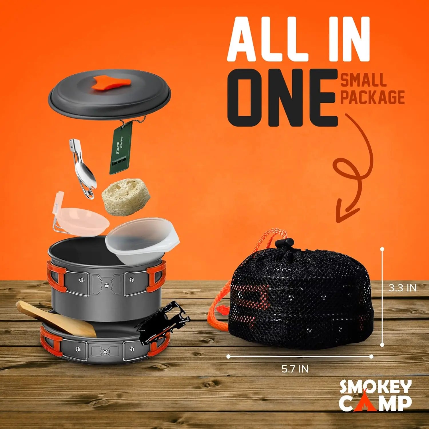 15+ Piece Camping Cookware & Stove Set