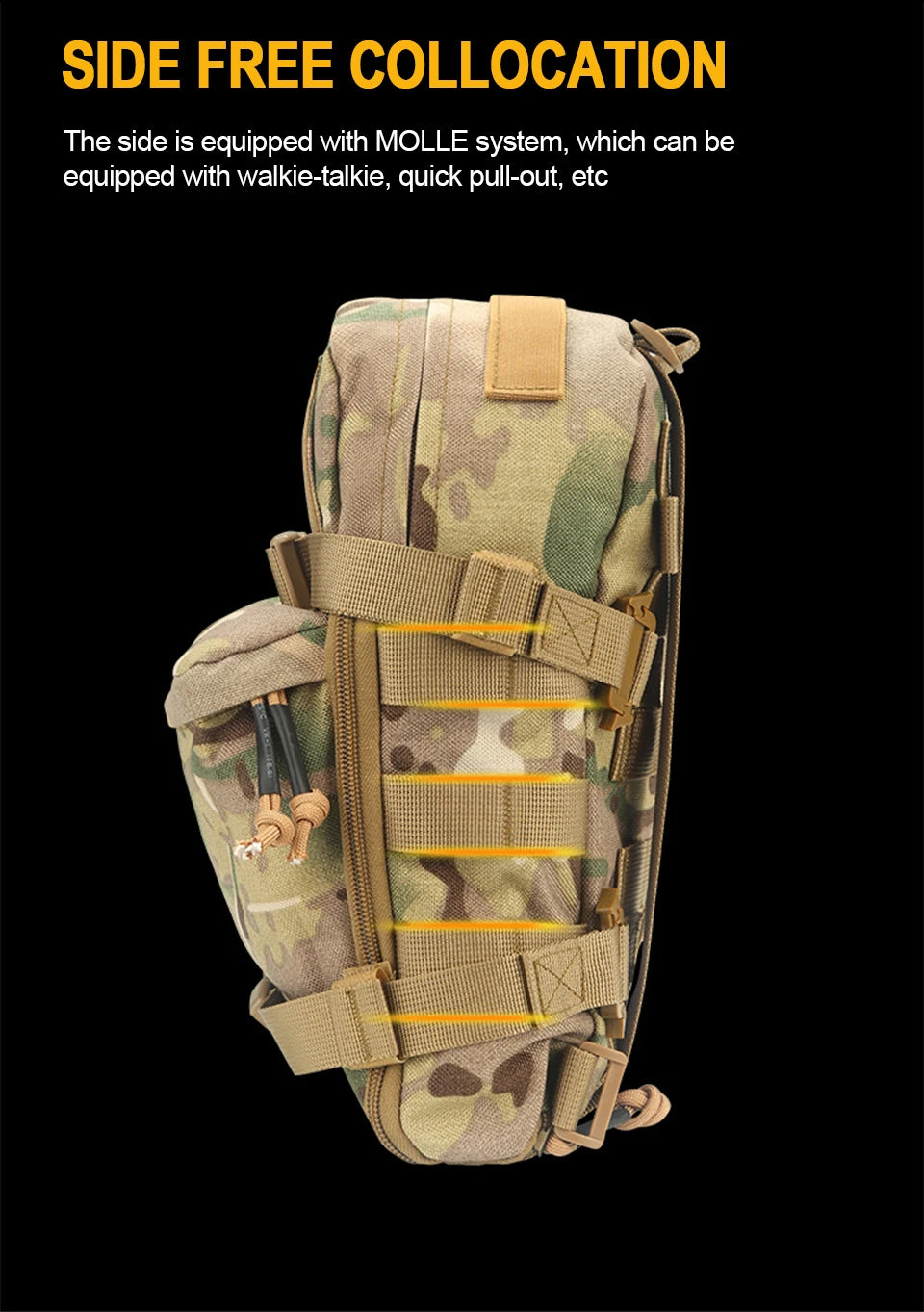 Mini Hydration Bag Outdoor Tactical Backpack Water Bladder Carrier Zipper Pouch Outdoor Hunting Bag 1000D Nylon Outdoor Sports