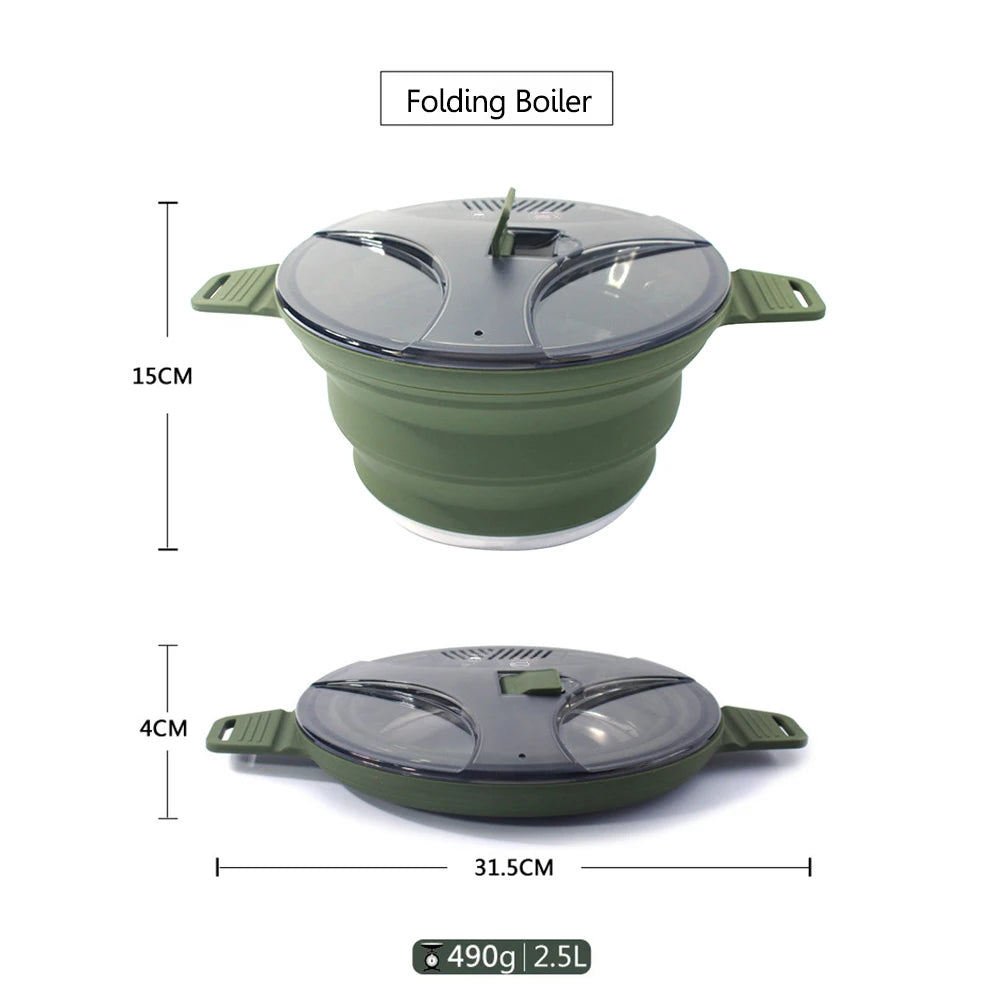 Collapsible Silicone Camping Cookware Set