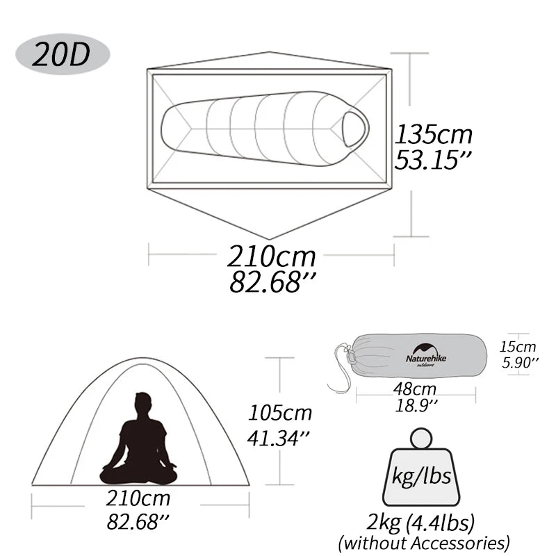 Ultralight Backpacking Tent for 1-2 Persons