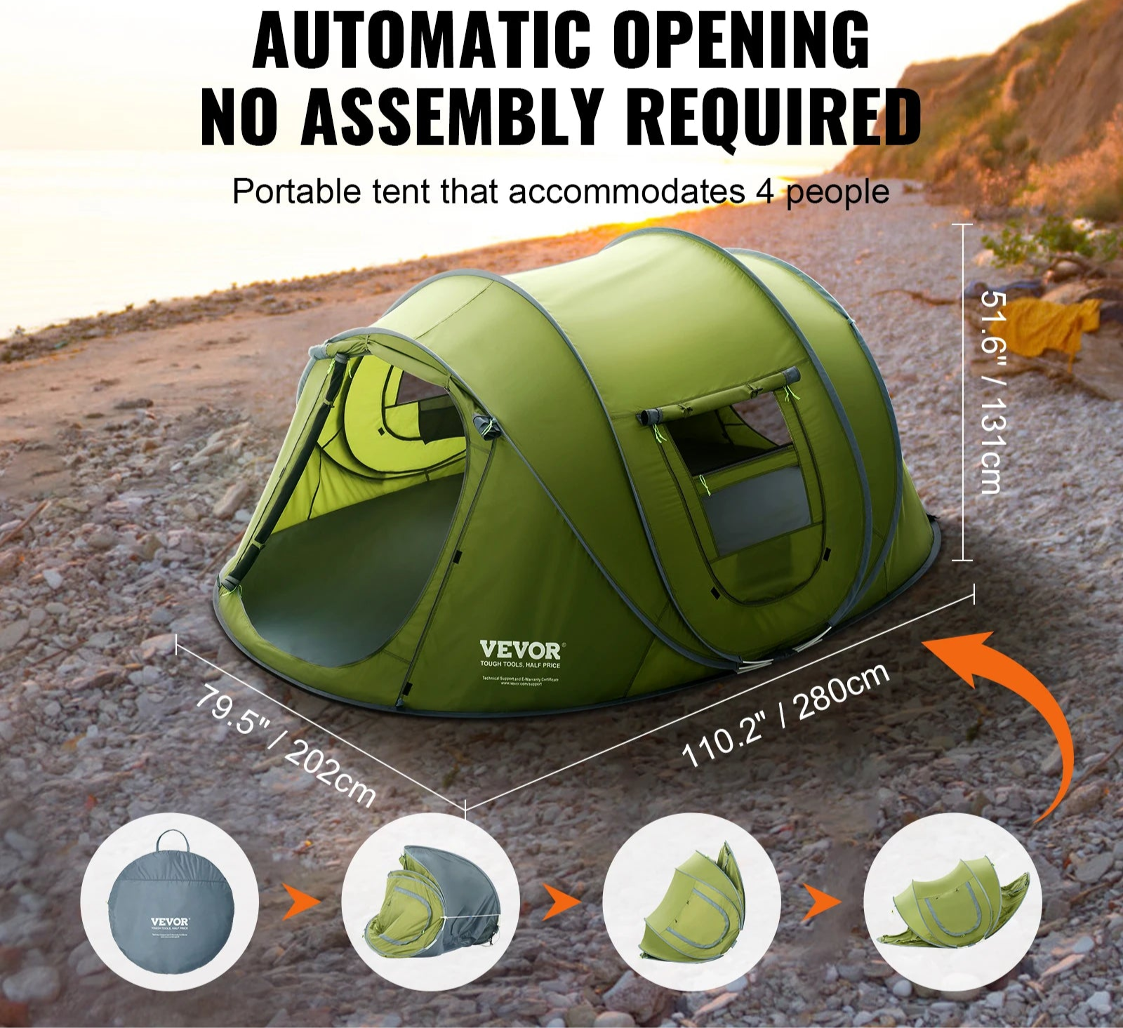 Instant Pop-Up Tent for 3-4 People