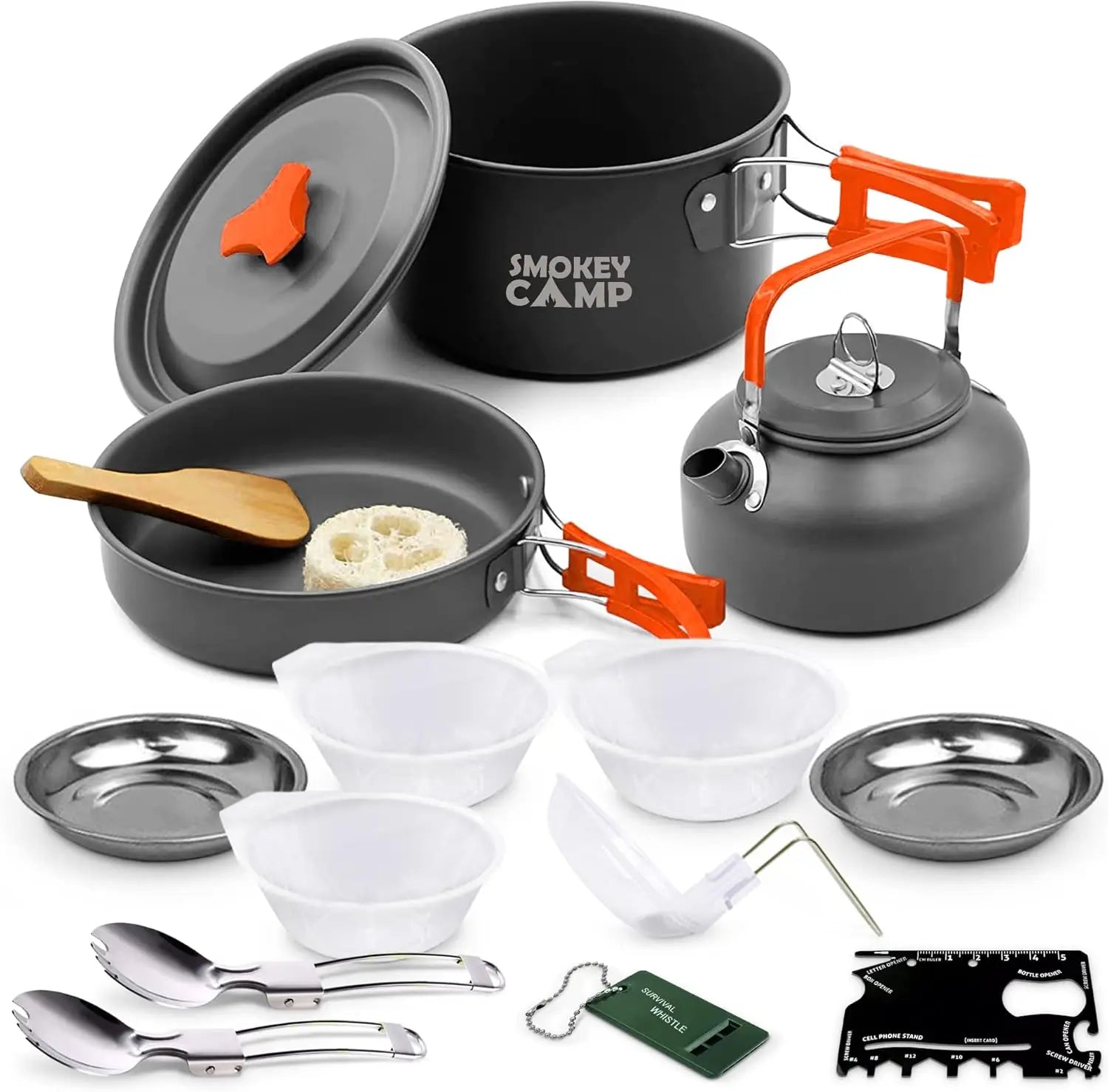 15+ Piece Camping Cookware & Stove Set