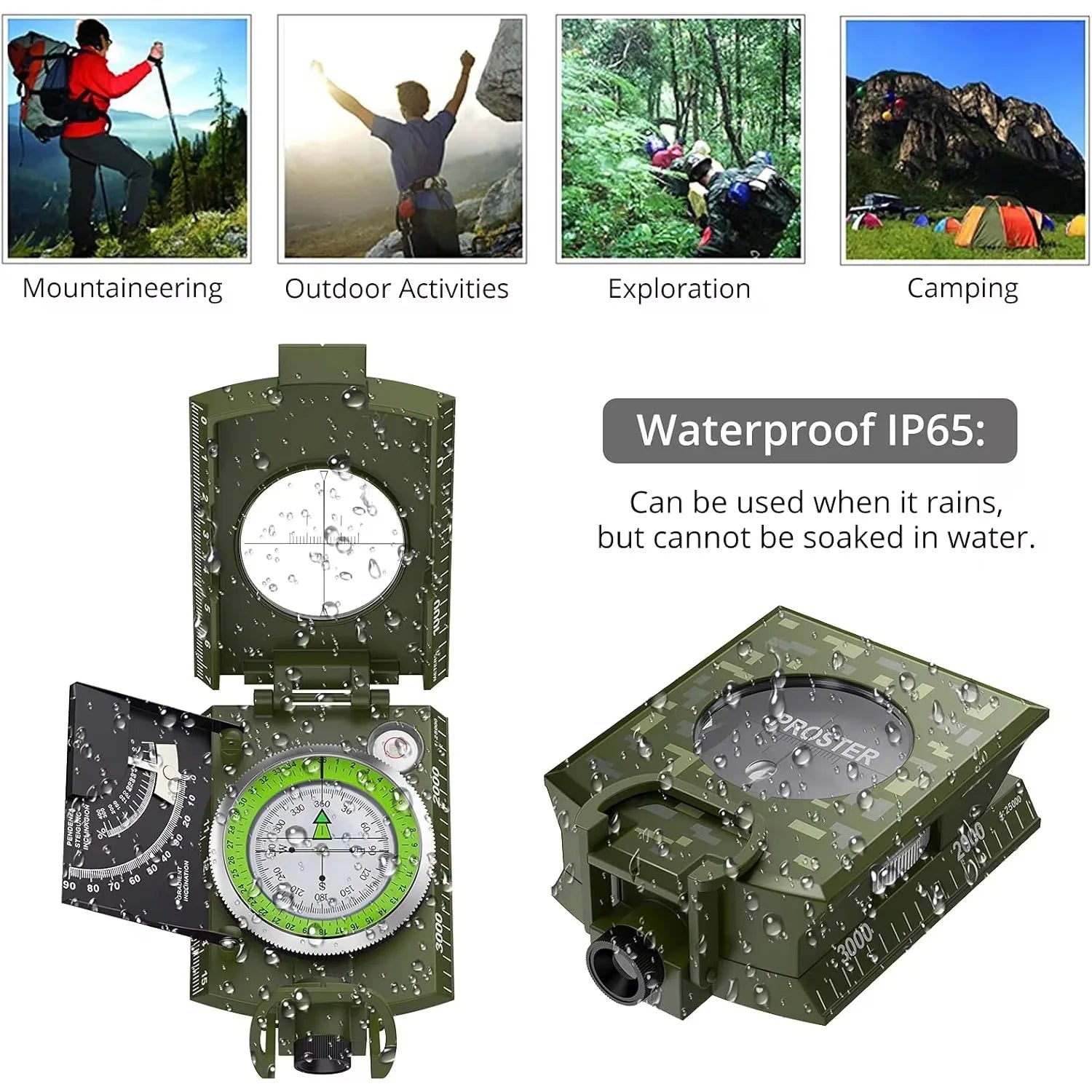 Professional Military-Grade Lensatic Compass