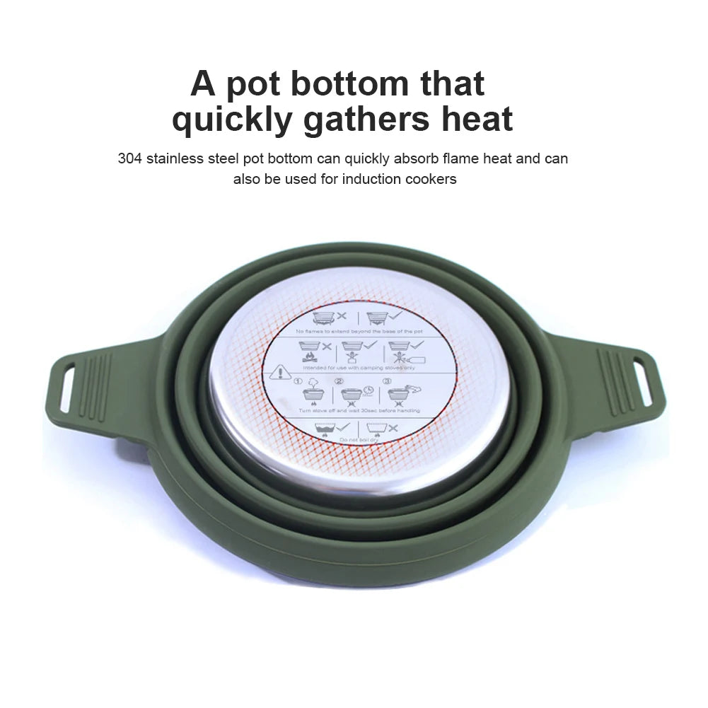 Collapsible Silicone Camping Cookware Set